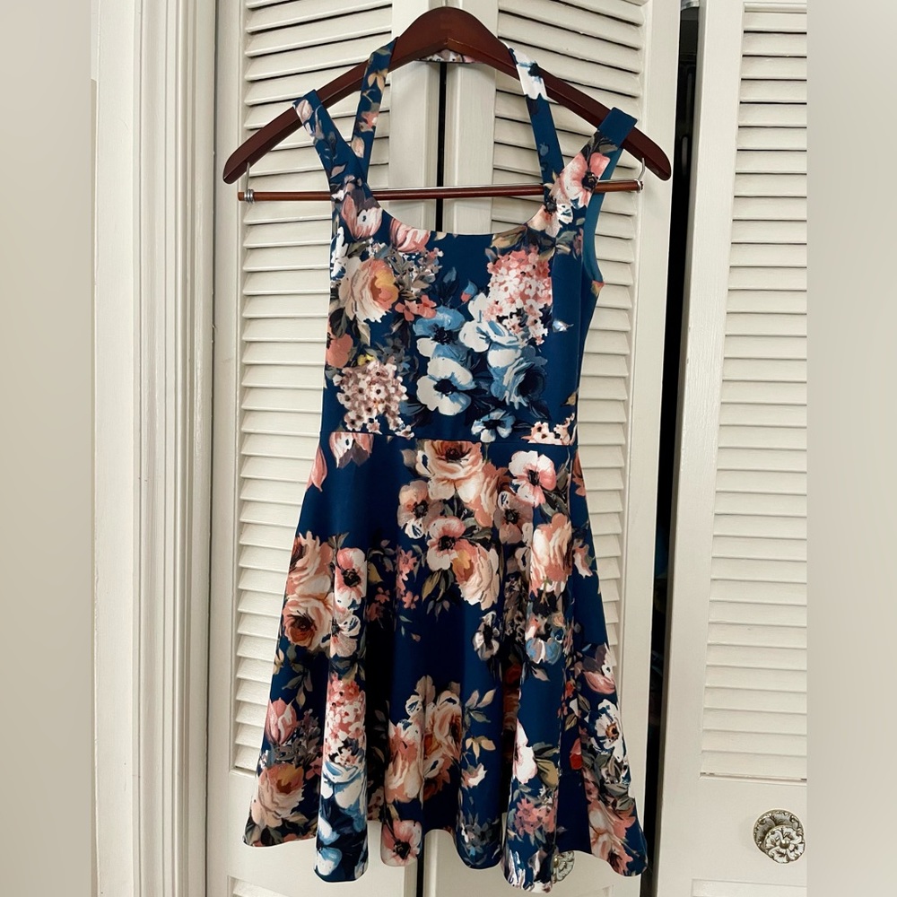 Floral Dress, XS, Aqua